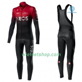 Fietskleding (Fietsshirt Lange Mouw + Lange Koersbroek) 2020 TEAM INEOS N001 Winter Thermal Fleece
